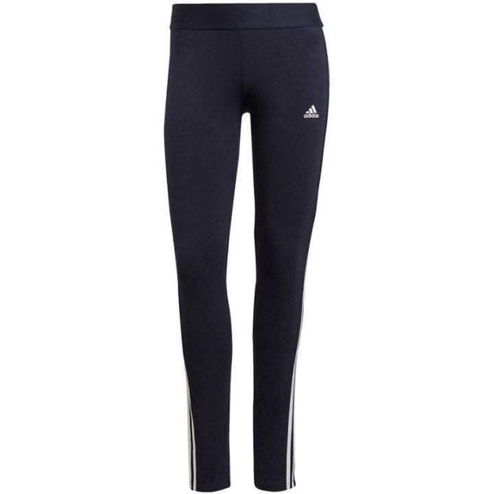Moteriškos medvilninės tamprės adidas Essentials 3S, tamsiai mėlynos