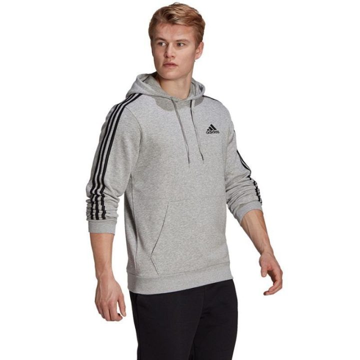 Vyriškas džemperis su gobtuvu adidas Essentials Fleece, pilkas
