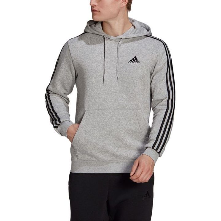 Vyriškas džemperis su gobtuvu adidas Essentials Fleece, pilkas