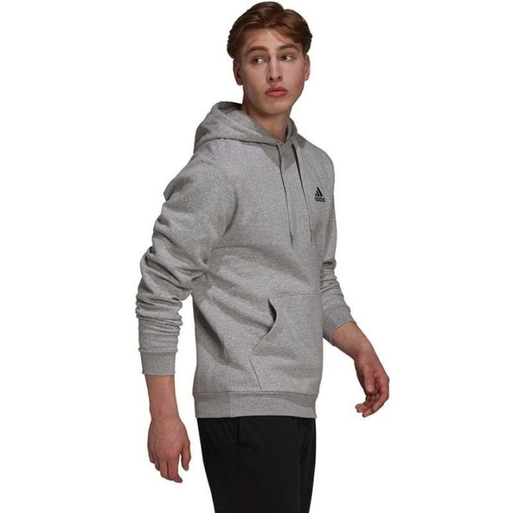 Vyriškas džemperis su kišene adidas Essentials Fleece, pilkas