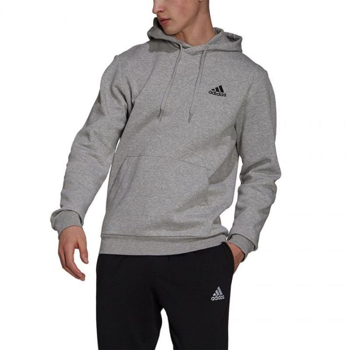 Vyriškas džemperis su kišene adidas Essentials Fleece, pilkas
