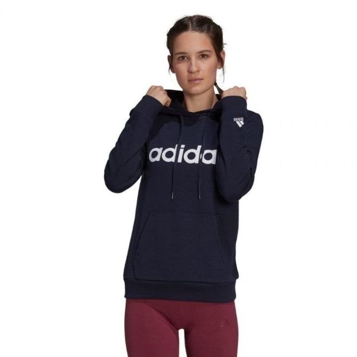 Moteriškas džemperis su gobtuvu adidas Essentials, tamsiai mėlynas