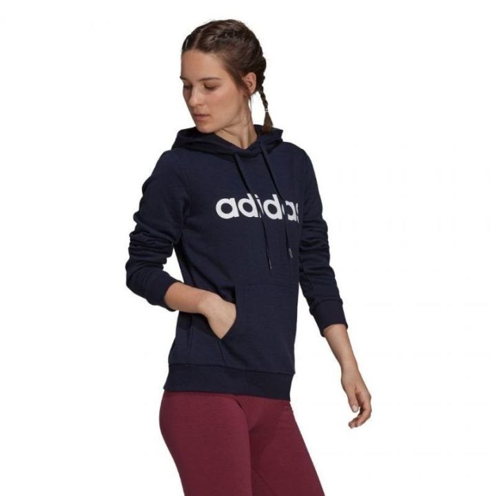 Moteriškas džemperis su gobtuvu adidas Essentials, tamsiai mėlynas