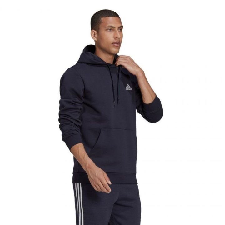 Vyriškas džemperis su gobtuvu adidas Essentials Fleece, tamsiai mėlynas