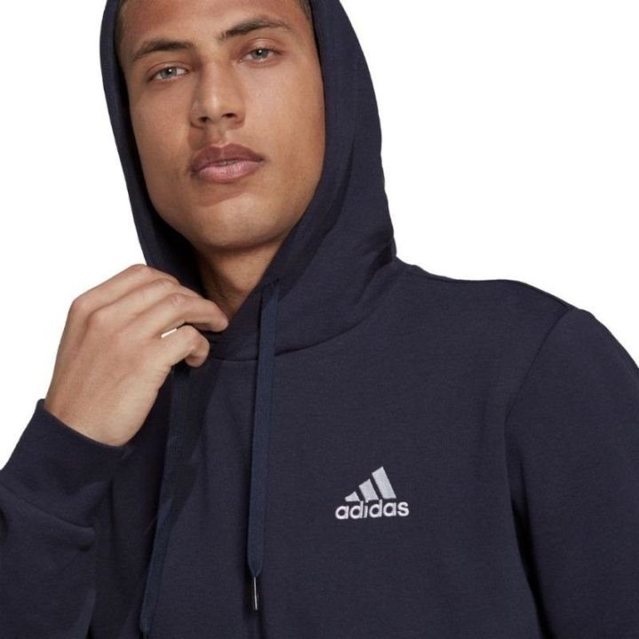 Vyriškas džemperis su gobtuvu adidas Essentials Fleece, tamsiai mėlynas