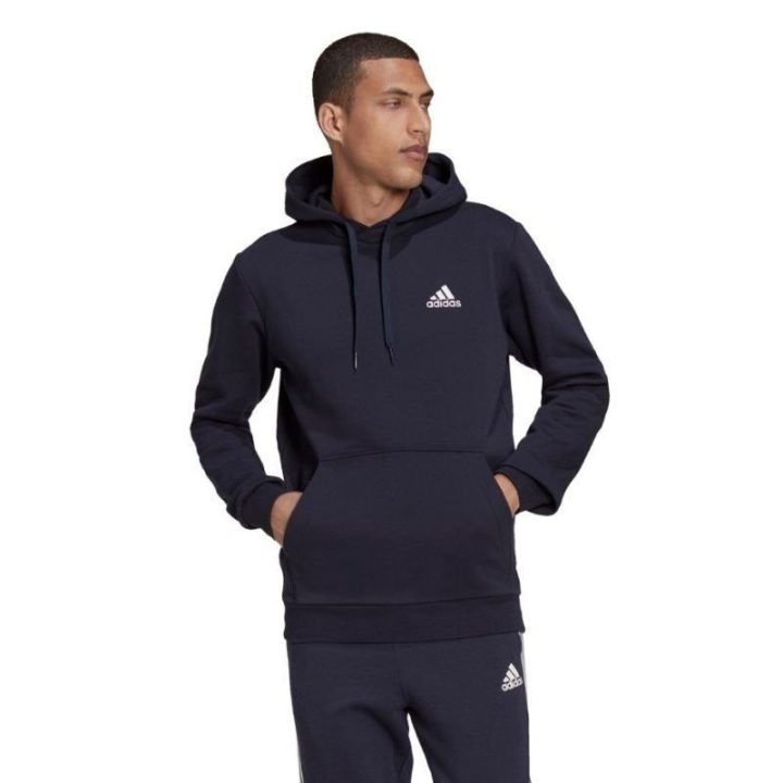 Vyriškas džemperis su gobtuvu adidas Essentials Fleece, tamsiai mėlynas