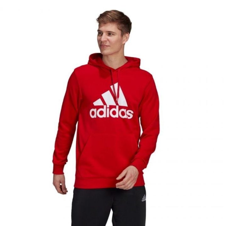 Vyriškas džemperis su gobtuvu adidas Essentials Big Logo, raudonas