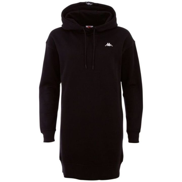 Medvilninė suknelė su gobtuvu Kappa Jamala, juoda