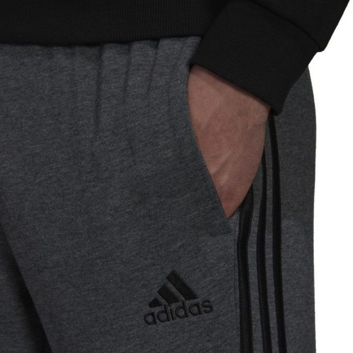 Vyriškos laisvo kirpimo sportinės kelnės adidas 3-Stripes, pilkos