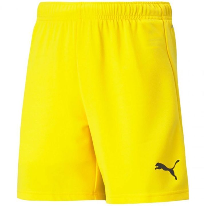 Vaikiški treniruočių šortai Puma teamRISE, geltoni