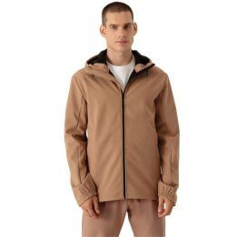 Vyriška softshell striukė su gobtuvu Outhorn, šviesiai ruda