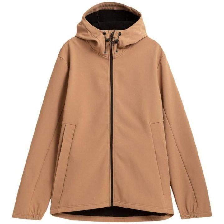 Vyriška softshell striukė su gobtuvu Outhorn, šviesiai ruda