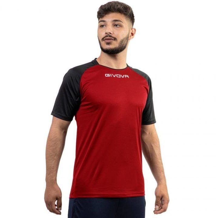 Vyriški futbolo marškinėliai Givova Capo MC, raudoni ir juodi