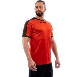 Vyriški marškinėliai Givova Revolution Interlock, oranžiniai ir juodi