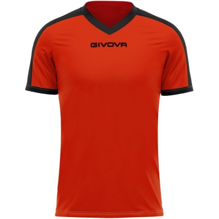 Vyriški marškinėliai Givova Revolution Interlock, oranžiniai ir juodi