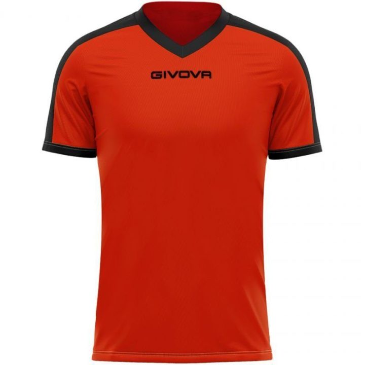 Vyriški marškinėliai Givova Revolution Interlock, oranžiniai ir juodi