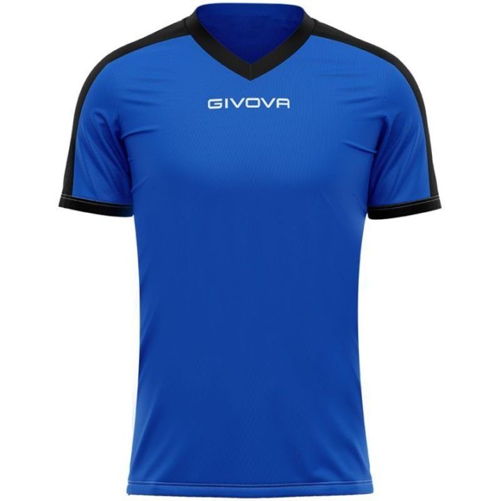 Vyriški marškinėliai Givova Revolution Interlock, mėlyni ir juodi