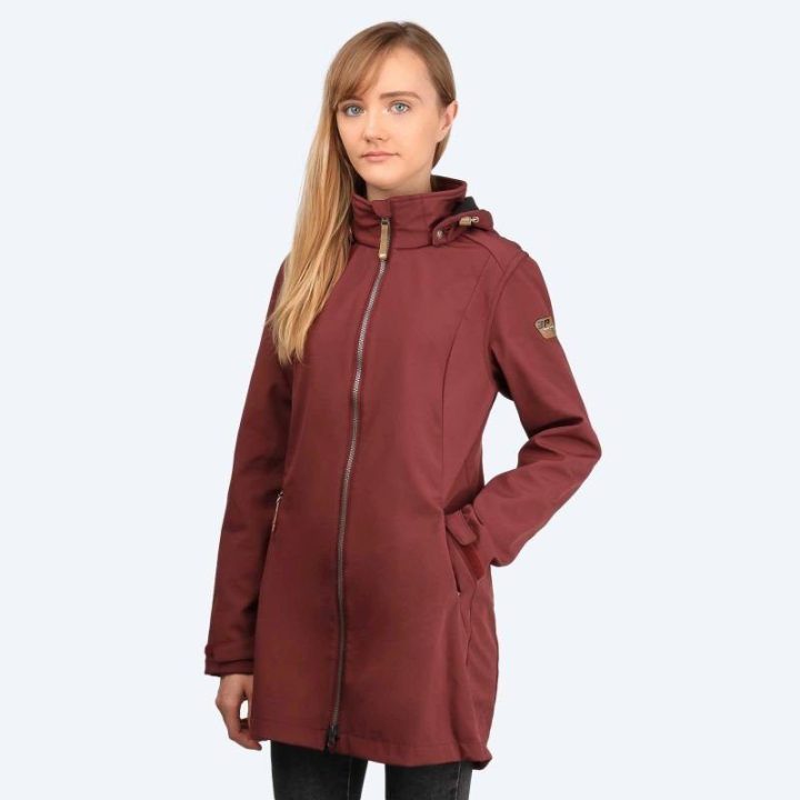 Moteriškas ilgas softshell paltas Icepeak Alexis, bordo