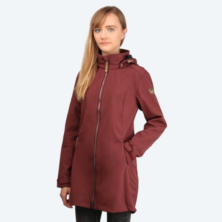Moteriškas ilgas softshell paltas Icepeak Alexis, bordo