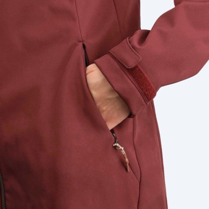 Moteriškas ilgas softshell paltas Icepeak Alexis, bordo