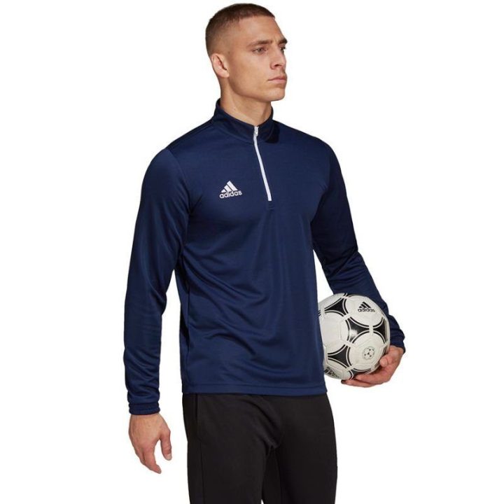 Vyriškas džemperis su užtrauktuku adidas Entrada 22, tamsiai mėlynas