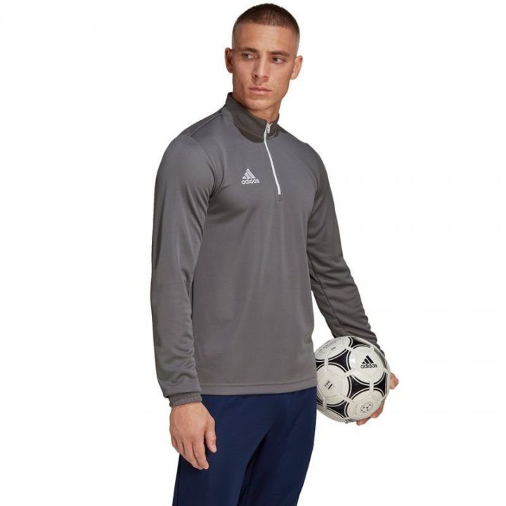 Vyriškas džemperis su pusiniu užtrauktuku adidas Entrada 22, pilkas