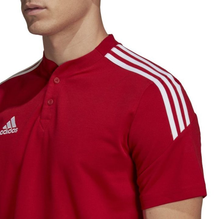 Vyriški polo marškinėliai adidas Condivo 22, raudoni ir balti