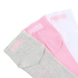 Kojinių rinkinys Puma Quarter Plain, 3 poros, rožinės, baltos ir pilkos