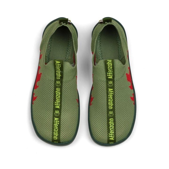 Vaikiškos megztos barefoot tipo šlepetės Affenzahn Flinky Dragon