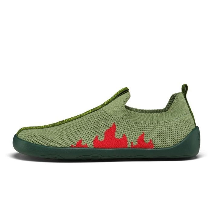 Vaikiškos megztos barefoot tipo šlepetės Affenzahn Flinky Dragon