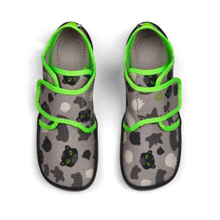 Vaikiškos medvilninės barefoot tipo šlepetės Affenzahn Movy Panther