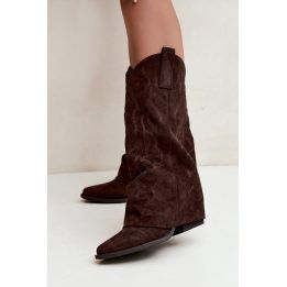 Moteriški kaubojiško stiliaus batai virš kelių Step in style, rudi