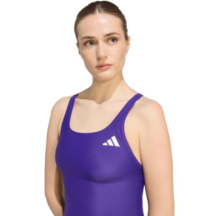 Maudymosi kostiumėlis su V formos nugara adidas, violetinis