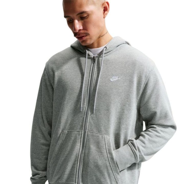Vyriškas džemperis su gobtuvu Nike Club, pilkas