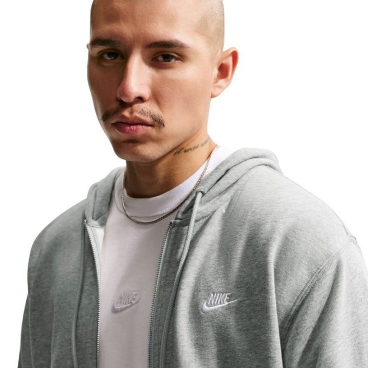 Vyriškas džemperis su gobtuvu Nike Club, pilkas