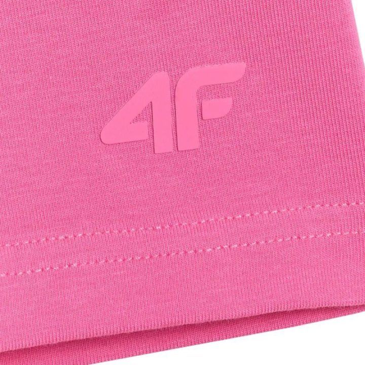 Šortai mergaitėms su aukštu liemeniu 4F, tamsiai rožiniai