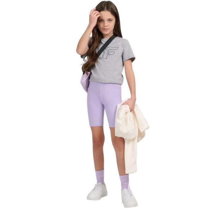 Medvilniniai šortai mergaitėms 4F CAS F028, violetiniai