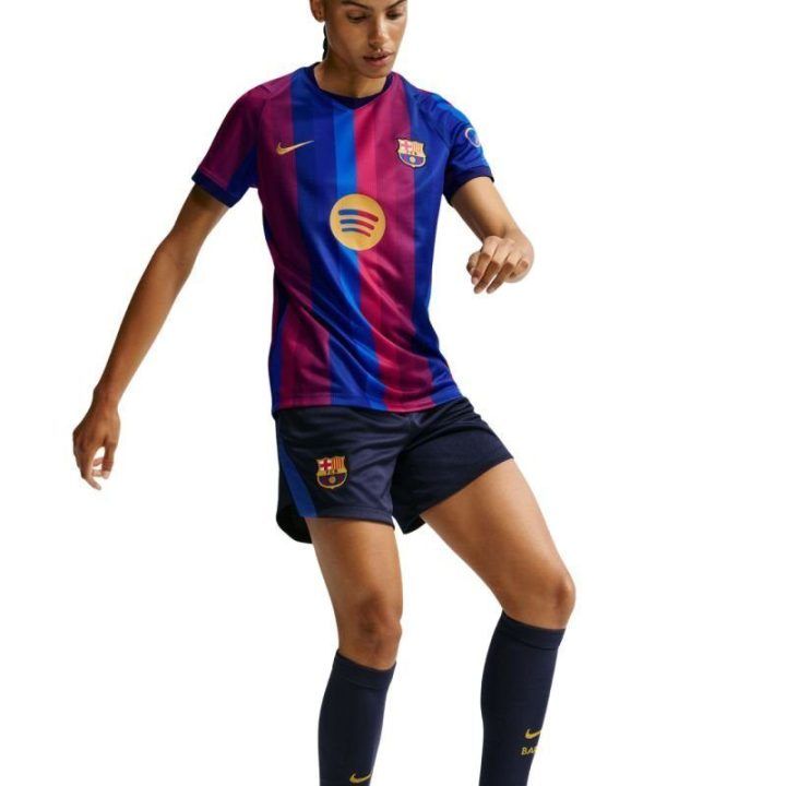 Moteriški futbolo šortai Nike FC Barcelona, mėlyni ir raudoni