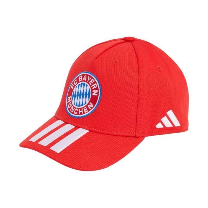 Vaikiška medvilninė kepurė su snapeliu adidas FC Bayern, raudona