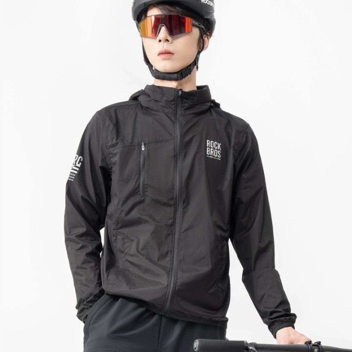 Vėjui atspari dviratinė striukė Rockbros ROAD TO SKY, 114 cm, juoda