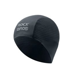 Megzta dviratininkų kepurė be siūlių Rockbros, juoda