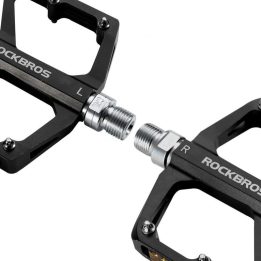 Dviračių platforminiai pedalai su atšvaitais Rockbros K371, juodi