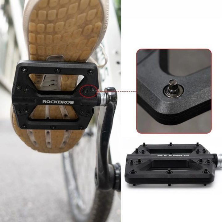 Nailoniniai platforminiai dviračio pedalai Rockbros 2022-12A, juodi