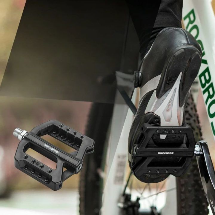 Platforminiai dviračių pedalai Rockbros RK01, juodi