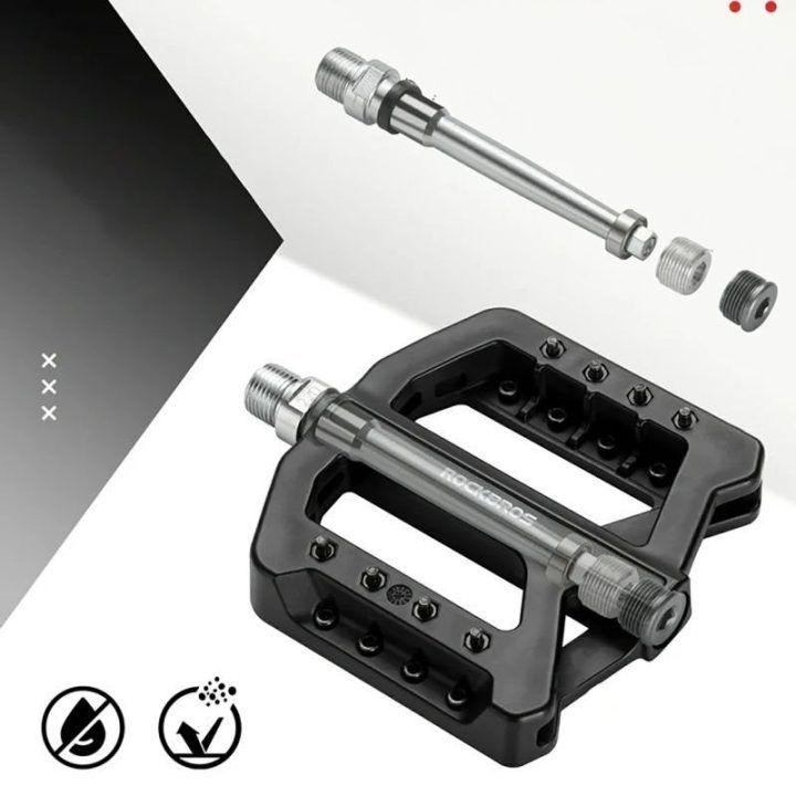 Platforminiai dviračių pedalai Rockbros RK01, juodi