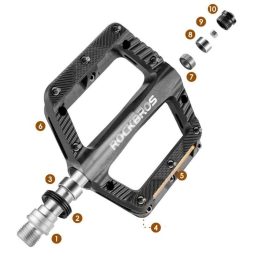Dviračių pedalai su atšvaitais Rockbros BP2501, juodi