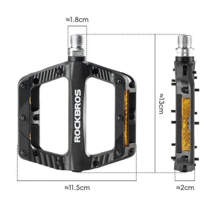 Dviračių pedalai su atšvaitais Rockbros BP2501, juodi
