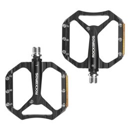Dviračių platforminiai pedalai su atšvaitais Rockbros C700, juodi
