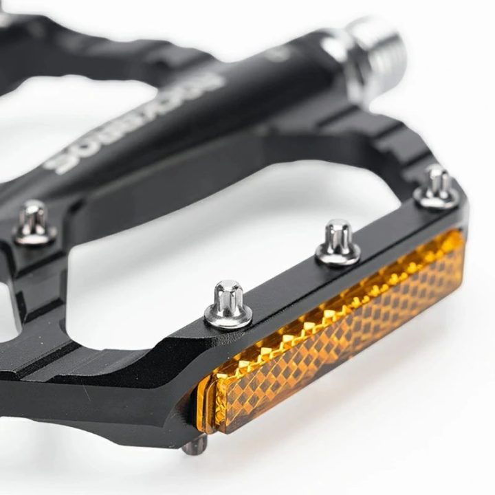 Dviračių platforminiai pedalai su atšvaitais Rockbros C700, juodi