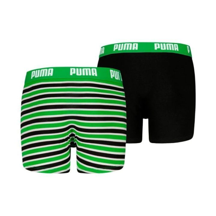 Bokserių komplektas berniukams Puma Everyday Striped, 2 poros, žali ir juodi